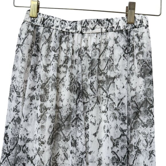 Abercrombie & Fitch Maxi Skirt Small Gray Snakeprint Chiffon Elastic Waist Flowy - Picture 3 of 7